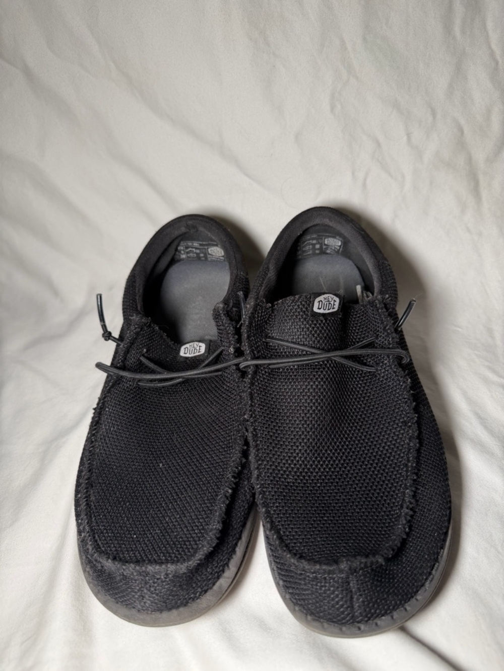 Hey Dude Black Knit Slip-On Loafers